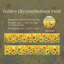 1 Roll Washi Tape, Floral Series Pastoral Style Hand-Painted Illustrations Of Plants And Flowers, Refreshing Natural Landscape Flowers Like Tulips/Sunflowers/Daisies/Roses, Suitable For Scrapbooking, Albums, Notebooks, DIY Decoration, Student Stationery Supplies, Back To School Essential - 1rolii - View 14