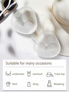 2pcs/10pcs Reusable Silicone Bra Pads, Invisible Thickened Push-Up Bra Inserts, Triangle Silicone Bra Petals For Bras, Swimsuits, Dresses - A - View 11