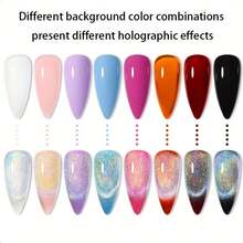 0.5g/0.0176oz 9D Laser Cat Eye Nail Powder, Cat Eye Nail Powder, Rainbow Magnetic Powder, Super Bright & Strong Magnetic, Suitable For Fashionable Manicure Design, Home DIY Nail Decoration, Ideal Gift For Women On Holidays/Christmas - 彩色 - 查看 4