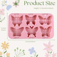 1/2pcs Butterfly Shaped Silicone Chocolate Mold, 3D Butterfly Chocolate Candy Mold In Different Shapes, Suitable For Spring And Easter - Multicolor - View 6