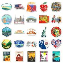 50pcs USA Vinyl Waterproof Graffiti Stickers, Famous American Landmarks, Laptop, Bottles, Bumper, Phone, Notebooks, Mexico, New York, Patch - 多色的 - 查看 7