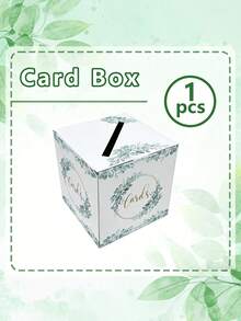 1pc Elegant Eucalyptus Wedding & Party Memory Box - Decorative Storage Trunk Suitable For Weddings, Birthdays, - Sturdy Paper Box For Mementos, Trophies & Certificates Presentation - Decorative Gift Card Box - View 6