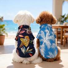 BJAYPET Áo sơ mi Hawaii thoáng khí cho thú cưng, cài cúc phía trước dễ mặc/cởi, phù hợp cho chó nhỏ đến trung bình như chó Maltese và Poodle, áo mát mẻ cho kỳ nghỉ hè. - Nhiều màu - Xem 2