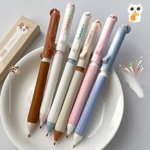 Bộ 6 bút bi gel hình mèo dễ thương Kawaii, ngòi ST khô nhanh, mực đen, cán mềm, thiết kế trò chơi trốn tìm vui nhộn, viết trơn tru, thích hợp cho học sinh, văn phòng phẩm, quà tặng cho trẻ em, luyện viết chữ. - Nhiều màu - Xem 12