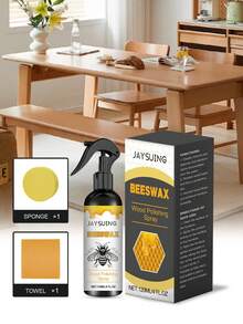 jakehoe 木器抛光蜂蜡喷雾，家具护理抛光剂，滋养并保护木材免受干燥和开裂，天然蜂蜡配方，深层滋养，抛光提亮，翻新家具（新旧版本随机发货） - 液體 - 查看 9