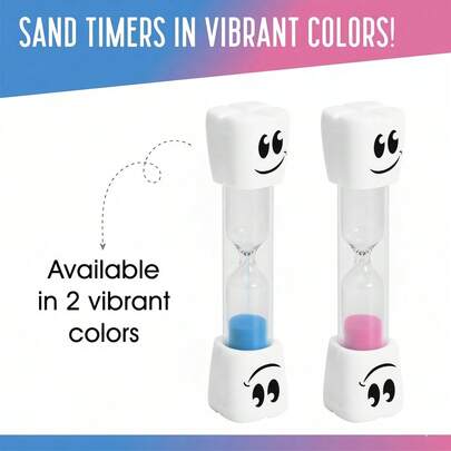 2-Minute Smiling Face Colorful Compact Joyful Toothbrush (2pcs Set)