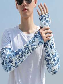 1 双/2 双男女通用迷彩防紫外线臂套，宽松设计加大码，适合夏季驾驶和骑自行车防晒臂套 - 彩色 - 查看 20