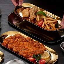 1/4 - Piece Gold Stainless Steel Multi - Purpose Tray. For Jewelry Storage & Food Serving, Ideal For Family Meals & Home Decoration - Gold - View 2