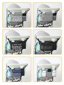1pc Baby Stroller Hanging Bag, Large Capacity Storage Bag For Baby Stroller, Baby Carriage Accessories - Multicolor - View 9