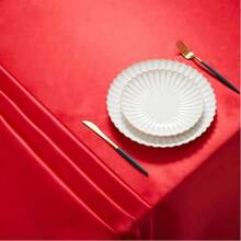 1 buc. Față de masă elegantă țesută, culoare solidă, 57,87 * 120,08 inch, stil rustic pentru cină, întâlnire pentru cupluri, ceremonie de absolvire, decor pentru catering, decor minimalist casual - Albastru regal - Vizualizare 5