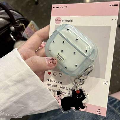 波点图案保护套，兼容苹果蓝牙耳机，防刮防摔，兼容苹果蓝牙耳机充电盒