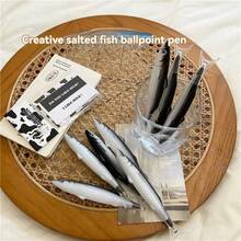 1支创意趣味比目鱼造型圆珠笔，海洋系列鱼形笔，礼品文具 - 彩色 - 查看 6