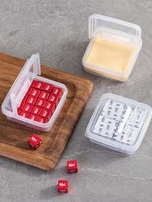 带盖奶酪片收纳盒 - 冰箱专用翻盖黄油奶酪分隔盒 - 食品收纳盒 - 厨房收纳神器黄油碟 - 彩色 - 查看 9