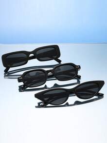 Conjunto de 3 óculos de gato vintage, óculos pretos versáteis unissexo, adequados para uso diário, férias, fotografia, acessório moderno e prático para realçar o seu visual - Multicolorido - Ver 7