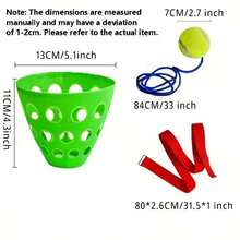 4件套旋转球游戏套装，旋转水桶游戏，多人互动游戏，适合训练手眼协调能力，趣味派对游戏，敏捷性训练，适用于圣诞节、情人节、节日聚会、户外活动、家庭娱乐、公司团建——无需电源，独特的精美小礼物和单人派对礼品 - 彩色 - 查看 1