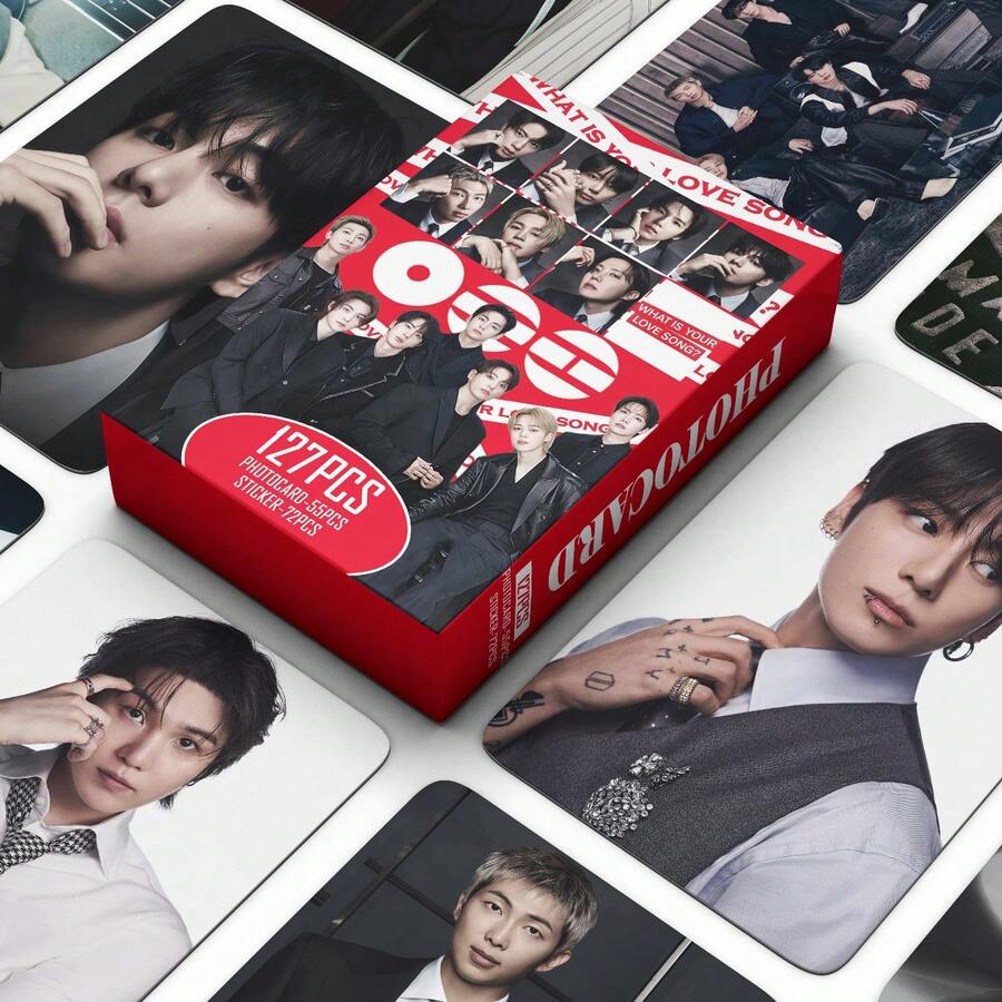 BT/S ARIRANG 专辑小卡 WVS Weverse POB 送给 ARMY 的礼物 KPOP 收藏粉丝周边，Lomo 卡，DIY，防水，高清，收藏品，V JK JIMIN RM - 彩色 - 查看 1