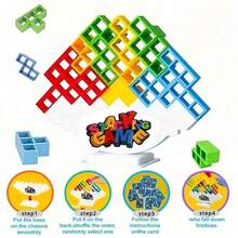 Random Color Stress Relief Stacking Toy, Office Desk Fidget Toy, Balancing Building Blocks, Fun Stacking Game - Multicolor - View 6