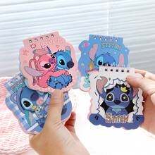4pcs/1pc Stitch Notebook, Cartoon Office Theme Spiral Notebook Paper, Suitable For Students And Office Use, Back To School Gift, Birthday Party Gift, Christmas Gift, Christmas Stocking Stuffer, Christmas Gift [Random Pattern Shipped], New Year Party And Event Gift, Back To School Essential - Gold Powder Coil - View 7