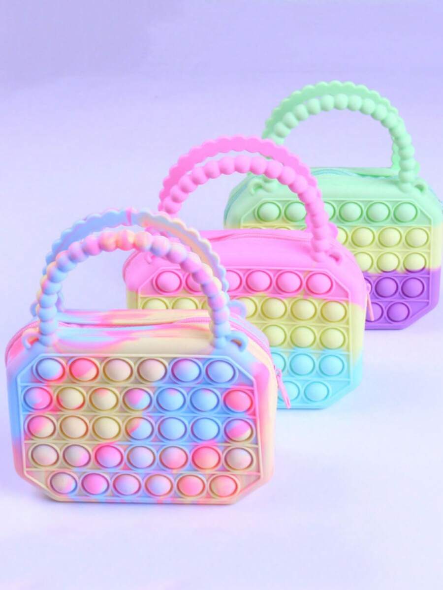 1 Túi đeo vai silicon cho trẻ em, túi xách hình trái tim, túi đeo vai cho bé gái, ví đựng tiền xu cho trẻ em