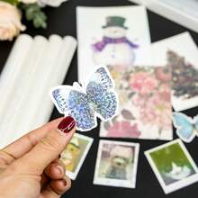 1 Rollo de 22*500cm Película laminada láser BOPP, transparente, resistente al agua y a los arañazos, adecuada para máquinas de laminado, laminación manual en caliente DIY - transparente - Ver 6