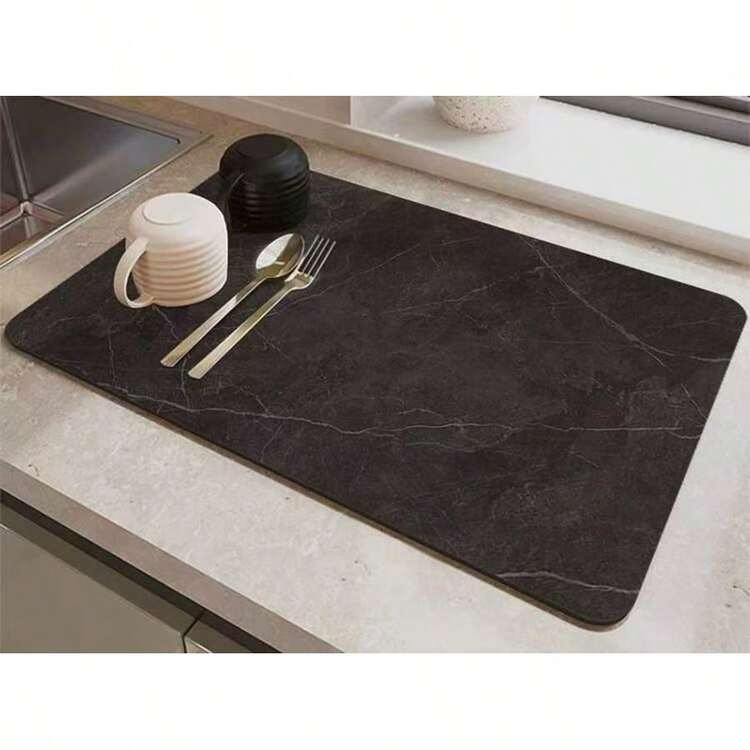 1 tấm lót thoát nước cao cấp - Dễ vệ sinh, chống trơn trượt, nhanh khô, cách nhiệt, chống dầu mỡ và vết bẩn, thích hợp cho bàn ăn, quầy bếp, máy pha cà phê, quầy bar và nhiều nơi khác. - Các vết nứt trên đá cẩm thạch màu nâu - Xem 4