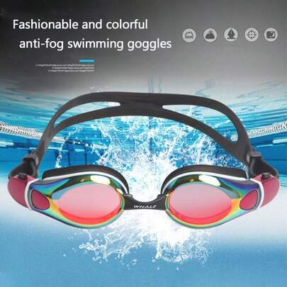 1 Pair Whale Shaped Anti-Fog Swimming Goggles, Quick Adjustable Headband And Nose Clip - Waterproof Clear Vision Ergonomic Design, Comfortable Fit For Men And Women, Suitable For Training And Recreation, Anti-Fog Swimming Goggles