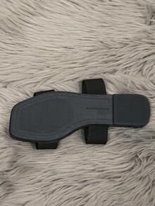 女士时尚平底凉鞋，春夏沙滩防滑可爱拖鞋，红色条纹平底凉鞋，优雅欧美风一脚蹬凉鞋 - 黑色 - 查看 6