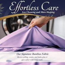 4pcs Bamboo Cooling Bedding - Extra Deep Pocket Breathable And Cooling - Suitable For Hot Sleepers And Sweats, Pillowcases, Flat Sheet And Fitted Sheet - A Perfect Gift For Family, Queen And King Sizes, Next Day Delivery - 橘色 - 查看 5