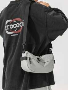 1-delad solid vattenavvisande nylon lättviktig dragkedja stängd casual axelremsväska för män och daglig pendling - Multifärgad - Visa 5