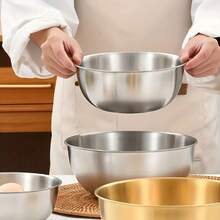 3pcs Stainless Steel Mixing Bowls - Nesting, Dishwasher , Kitchen Prep And Storage Bowls - Silver - View 5