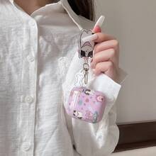 Cartoon Puppy Earphone Case, House Printed Earphone Cover, IMD Purple Bluetooth Earphone Protective Case, Suitable For AirPods 1/2/3/4/Pro - Purple - View 4