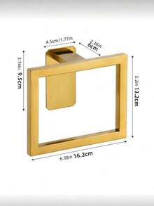Bộ phụ kiện phòng tắm mạ vàng mờ, thanh treo khăn/móc treo áo choàng/vòng treo khăn/giá đựng giấy vệ sinh tự dính, bộ phụ kiện phòng tắm hiện đại bằng thép không gỉ. - Vàng - Xem 4