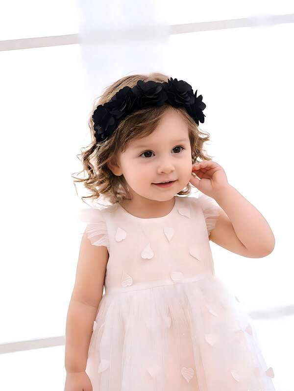 1 chiếc băng đô cài tóc bằng vải chiffon họa tiết hoa, quà tặng và phụ kiện chụp ảnh cho trẻ em.