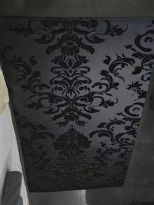 Bộ 2 rèm cửa họa tiết hoa đen cổ điển - Phong cách Gothic thời Victoria, in phẳng 2D, thiết kế có túi đựng thanh treo tiện lợi, hoàn hảo cho trang trí phòng khách và phòng ngủ. - Nhiều màu - Xem 6