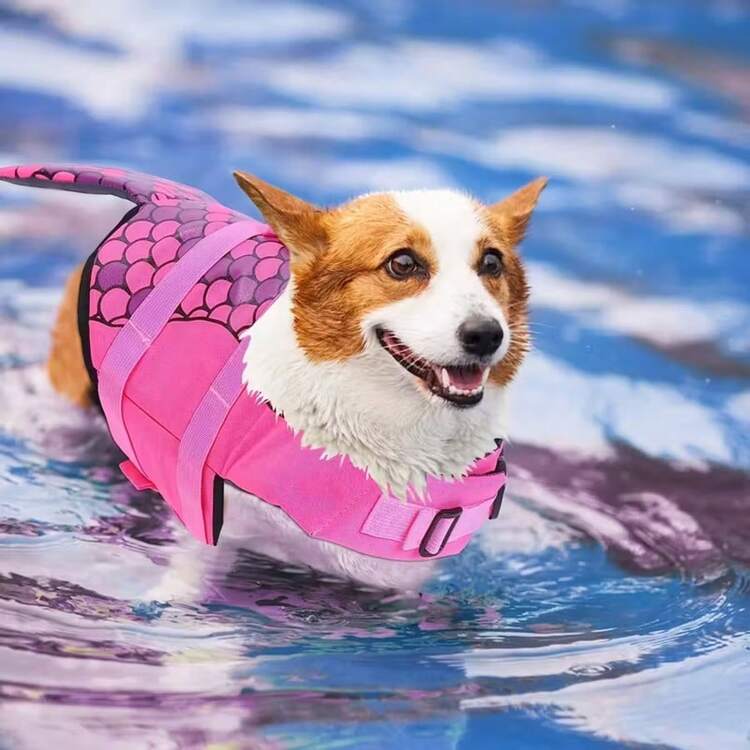 Shark Mermaid Pet Life Jacket, Dog Swimming Clothes, Dog Summer Swimwear - Multicolor - View 19