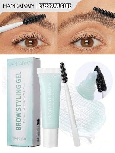 HANDAIYAN Gel fijador de cejas de sujeción fuerte, con forma natural y duradera de las cejas, artículo de maquillaje esencial para mujeres de moda, adecuado para maquillaje diario, otoño/invierno, Halloween, Navidad, fiestas de maquillaje, vacaciones y viajes