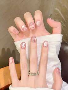 10pcs Handmade,Nail,Press On Nails,Valentine's Day,Gift,Spring And Summer Nails,Round Nails,Spring Nail,Nails Press On,Press On Nails Short,Fake Nails,Short Nails,Press On Nails Acrylic,Handmade Press On Nails,Detachable And Reusable ﻿ - Multicolor - View 8