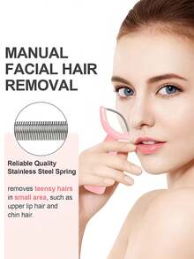 女士面部脱毛弹簧，可去除唇部、下巴、面部、颈部多余毛发，原装弹簧式脱毛工具，粉色滚轮脱毛用品 - 彩色 - 查看 2