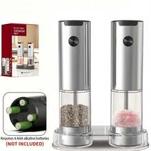 1 Set Electric Salt And Pepper Grinder - Automatic One-Touch Seasoning Jar With Transparent Window, 3.21oz Large Capacity, LED Light And Adjustable Coarseness, Kitchen Tool, Suitable For Wedding And Christmas Gifts - Multicolor - View 13