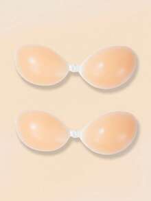 1对女士硅胶文胸，无肩带硅胶文胸，女士硅胶聚拢文胸垫，款式多样，适合婚礼穿着，带乳贴，透气防水文胸 - 杏色 - 查看 18