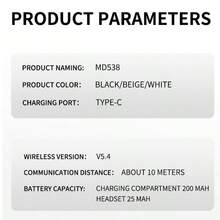 无线耳机，配备 Type-C 充电盒，电池续航时间超过 24 小时，可轻松与智能手机配对 - 查看 10