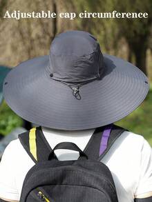 1件裝男士可拆式頂部寬簷遮陽帽，適合戶外徒步、海邊釣魚及其他夏季活動 - A - 查看 5