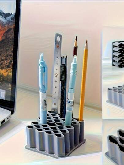 Hộp đựng bút, hộp đựng thuốc mỡ để bàn, 32 ngăn, lưu trữ nhiều lớp theo chiều dọc - Chắc chắn và bền bỉ, thiết kế đen trắng, các ngăn được dán nhãn - Giá đựng tiết kiệm không gian, thích hợp để đựng bút/bút chì/thuốc mỡ.