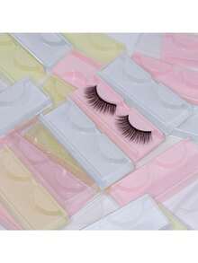 Glamlash 100/40/20pcs Eyelash Box, White Pink Transparent Ultra-Light Eyelash Packaging Box, Independent Eyelash Storage, Dust-Proof, Eyelash Display, False Eyelash Tool, 1pc = Tray + Transparent Lid - Multicolor - View 4