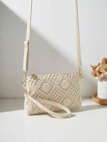 新款时尚斜挎单肩包，镂空花朵腕包，女士小方包手提包 - 彩色 - 查看 14