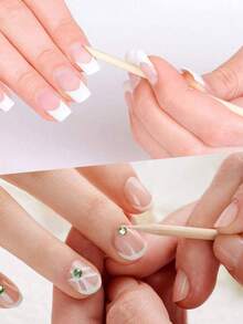 500 cái/350 cái/200 cái Que đẩy biểu bì bằng gỗ 55mm, tẩy sơn móng tay, dụng cụ làm móng, miếng dán móng, tẩy lông, sơn móng - Đồng - Xem 4