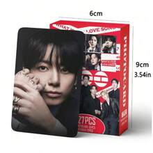 JIMIN V J-HOPE RM JIN 徽章别针 - 可爱铁皮别针，可别在背包/衣服上，情人节礼物，收藏卡，支持流行音乐组合的小礼物，新款收藏卡，卡片展示收藏，流行音乐周边，盒装装饰卡 - 彩色 - 查看 12