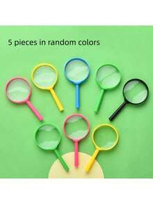 1个/2个/5个装 60毫米彩色卡通手持科学探索放大镜，5倍放大倍率手持高清放大镜，适合老年人阅读 - 彩色 - 查看 16