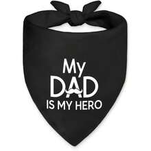 1pc 24.8"X11" "My Dad Is My Hero" Dog Scarf, Funny Gift For Dog Dads, Pet Bandana, Valentine's Day, Father's Day Dog Scarf, Christmas Birthday Gift For Dog Loving Men - Black and White - View 7