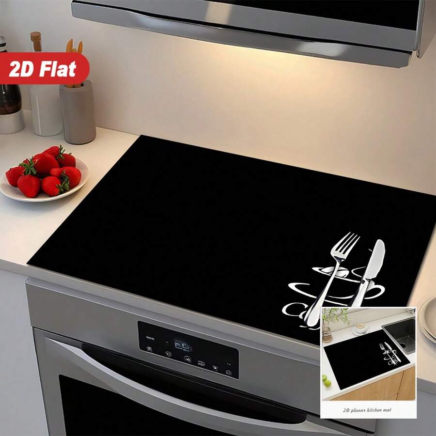 (Hot!!!) 1pc 2D Coffee Style Flat Pan Protector Mat And Rubber Non-Slip Heat Resistant Pot Lid Mat Suitable For Induction Cooker, Glass Pot And Multi-Functional Scratch-Resistant Mat, Can Be Used As Oven, Washing Machine, Dryer And Kitchen Best Choice. - Multicolor - View 1